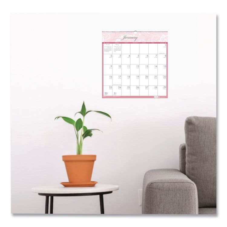 HOUSE OF DOOLITTLE Recycled Monthly Wall Calendar, Breast Cancer Awareness Artwork, 12 x 12, White/Pink/Gray Sheets, 12-Month (Jan-Dec): 2026 (HOD3671) thumbnail 2