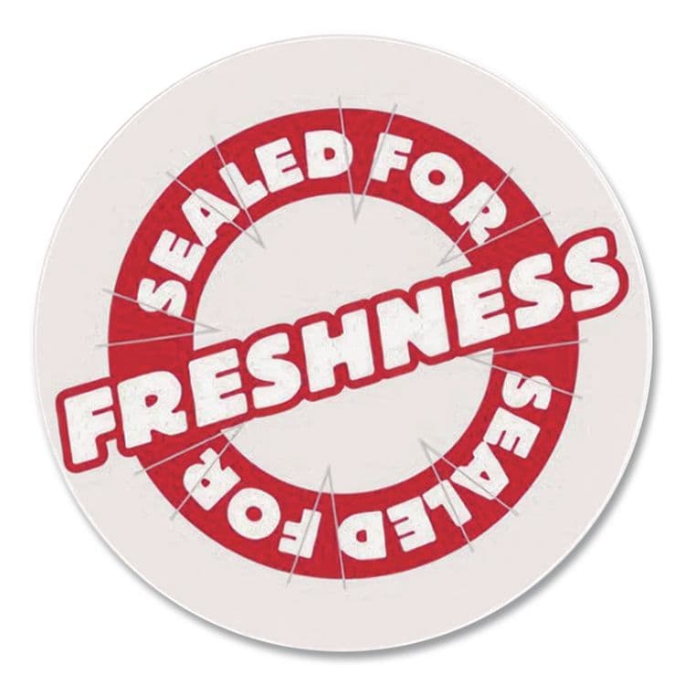 ICONEX Tamper Seal Label, 2" dia, Red/White, 500/Roll, 4 Rolls/Carton (ICX90232498) thumbnail 2