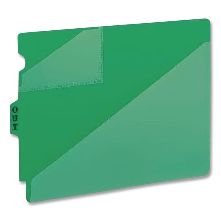 SMEAD MANUFACTURING CO. End Tab Poly Out Guides, Two-Pocket Style, 1/3-Cut End Tab, Out, 8.5 x 11, Green, 50/Box (SMD61962) thumbnail 3