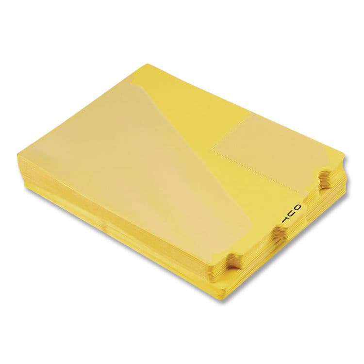 SMEAD MANUFACTURING CO. End Tab Poly Out Guides, Two-Pocket Style, 1/3-Cut End Tab, Out, 8.5 x 11, Yellow, 50/Box (SMD61966) thumbnail 3