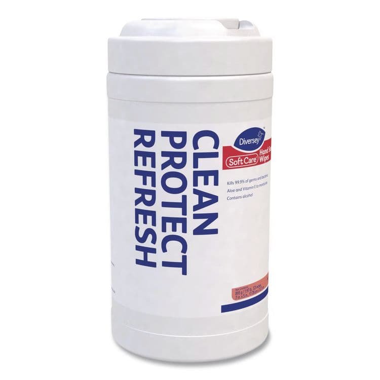 DIVERSEY Soft Care Hand Sanitizing Wipe, Wintergreen, 7 x 5, White, 325 Wipes/Canister, 6/Carton (DVO100972004) thumbnail 4