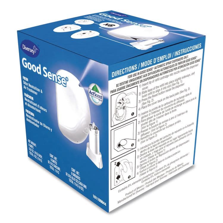 DIVERSEY Good Sense Automatic Spray System, Fresh Scent, Yellow, 0.67 oz Cartridge, 12/Carton (DVO101109644) thumbnail 3