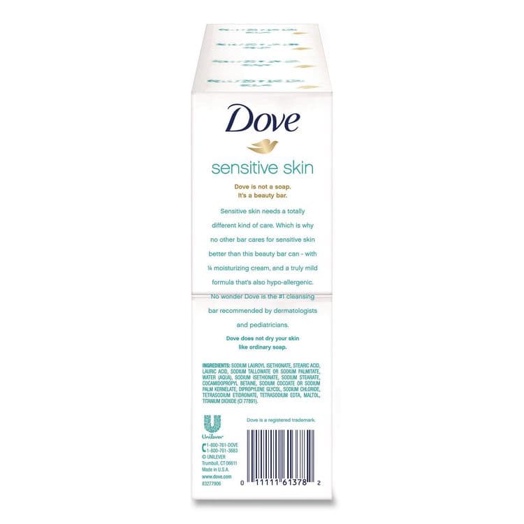 UNILEVER Sensitive Skin Bath Bar, Unscented, 3.75 oz, 8 Bars/Pack, 9 Packs/Carton (DVOCB613789) thumbnail 3