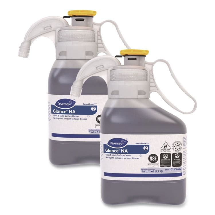 DIVERSEY Glance NA Glass and Multi-Surface Cleaner SC, Unscented, 1.4 L SmartDose, 2/Carton (DVO101106662)