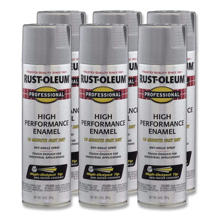 RUST-OLEUM CORPORATION Professional Spray Paint, Metallic Aluminum, 14 oz Aerosol Can, 6/Carton (RST7515838CT)