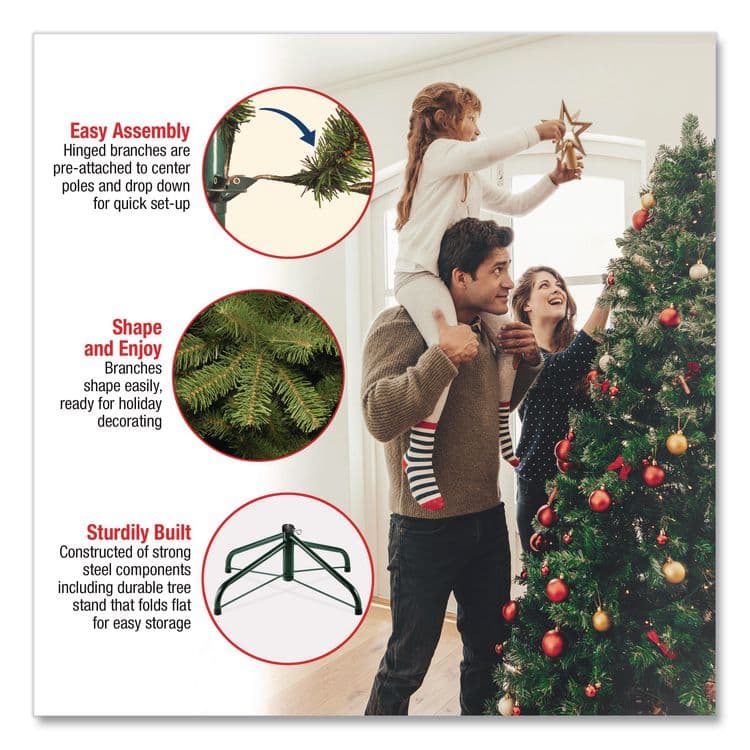 NATIONAL TREE COMPANY Pre-Lit Winchester Pine Tree, 52" x 52" x 78", White Tree, White Tree Stand (NTTWCHW730065) thumbnail 4