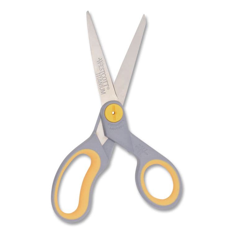 ACME UNITED CORPORATION Titanium Bonded Scissors, 8" Long, 3.5" Cut Length, Straight Gray/Yellow Handle (ACM13529) thumbnail 2