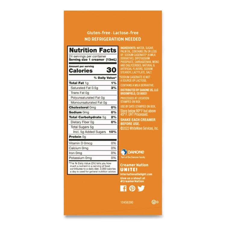 DEAN FOODS Flavored Liquid Non-Dairy Coffee Creamer, Caramel Macchiato, 0.5 oz Mini Cups, 24/Box (ITD101766) thumbnail 3