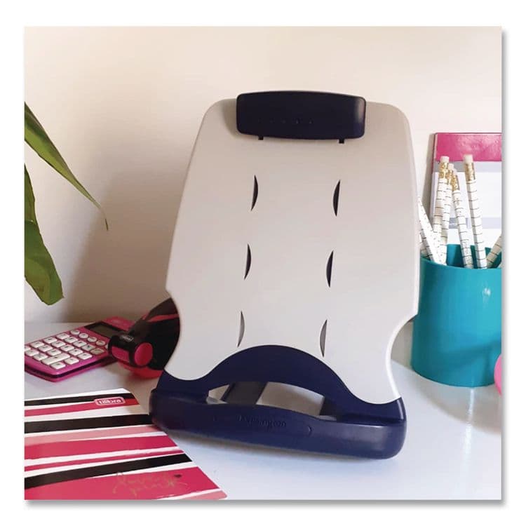 ACCO BRANDS, . InSight Adjustable Book/Copyholder, Holds Up to 50 Legal Size Sheets, Metal, Midnight Blue/Gray (KMW62058) thumbnail 3