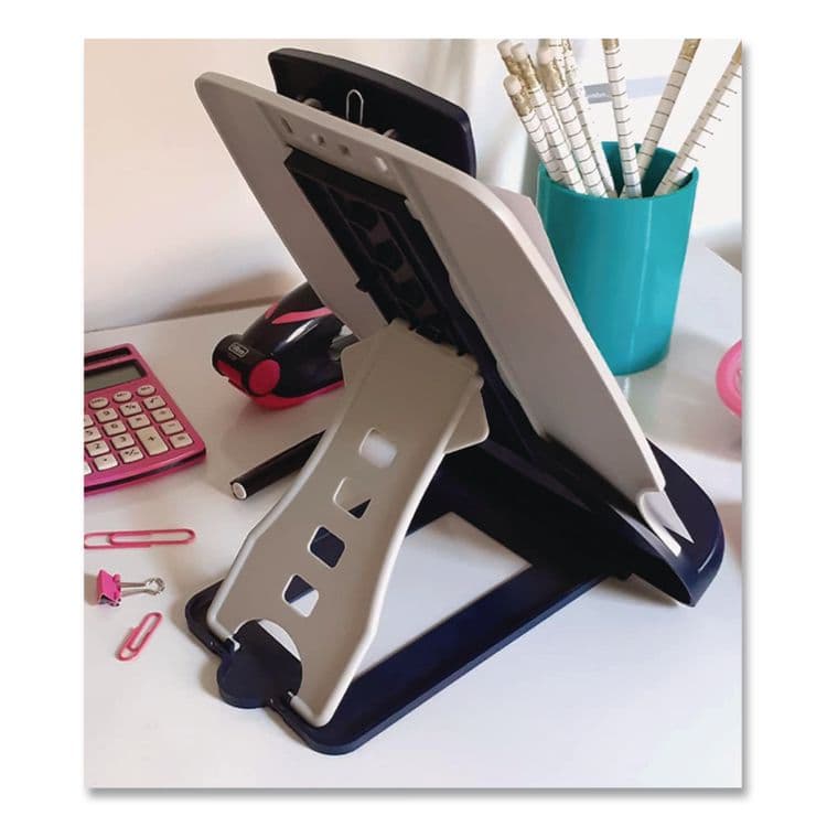 ACCO BRANDS, . InSight Adjustable Book/Copyholder, Holds Up to 50 Legal Size Sheets, Metal, Midnight Blue/Gray (KMW62058) thumbnail 4