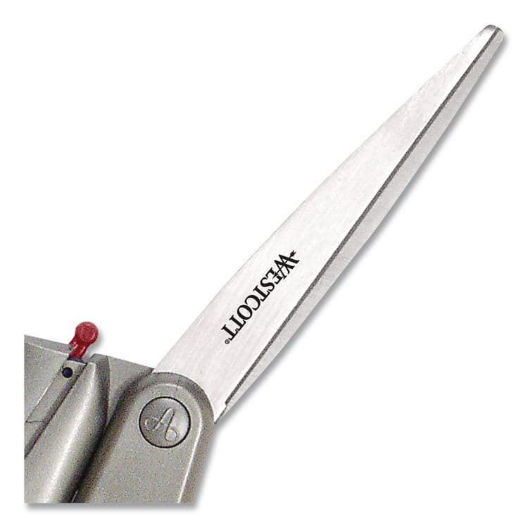 ACME UNITED CORPORATION E-Z Open Box Opener Stainless Steel Shears, 8" Long, 3.25" Cut Length, Offset Gray Handle (ACM13227) thumbnail 2