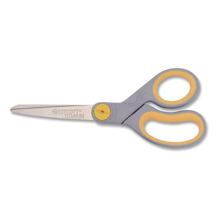 ACME UNITED CORPORATION Titanium Bonded Scissors, 8" Long, 3.5" Cut Length, Straight Gray/Yellow Handle (ACM13529)