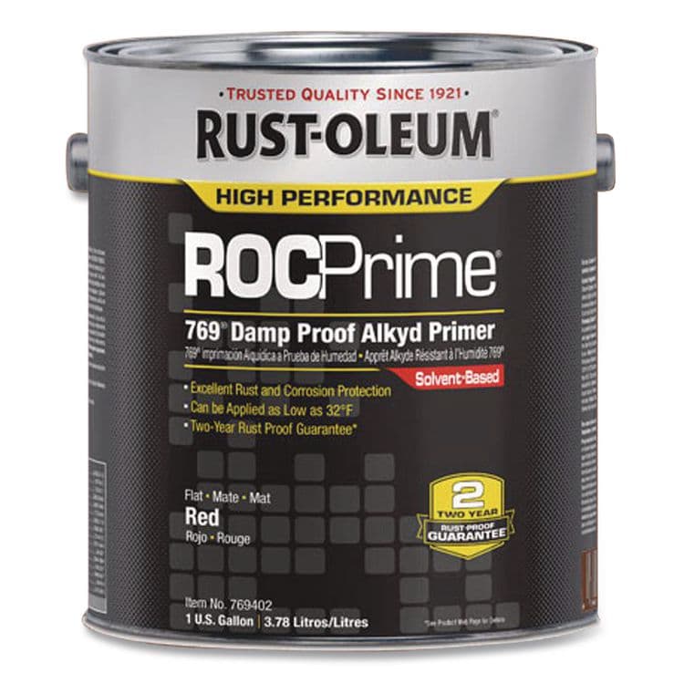 RUST-OLEUM CORPORATION ROCPrime 769 Damp Proof Alkyd Primer, Flat Red, 1 gal Bucket/Pail, 2/Carton (RST769402) thumbnail 3