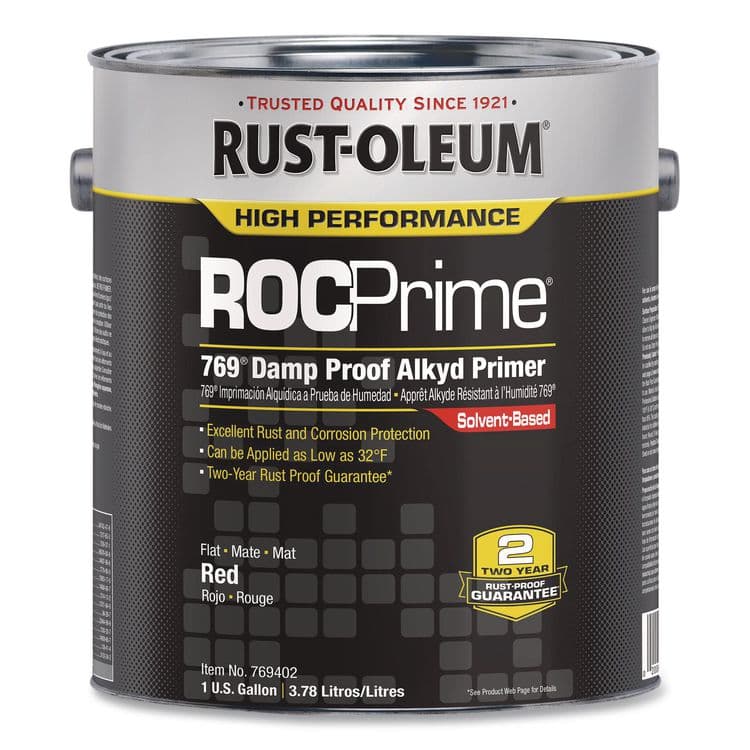 RUST-OLEUM CORPORATION ROCPrime 769 Damp Proof Alkyd Primer, Flat Red, 1 gal Bucket/Pail, 2/Carton (RST769402)