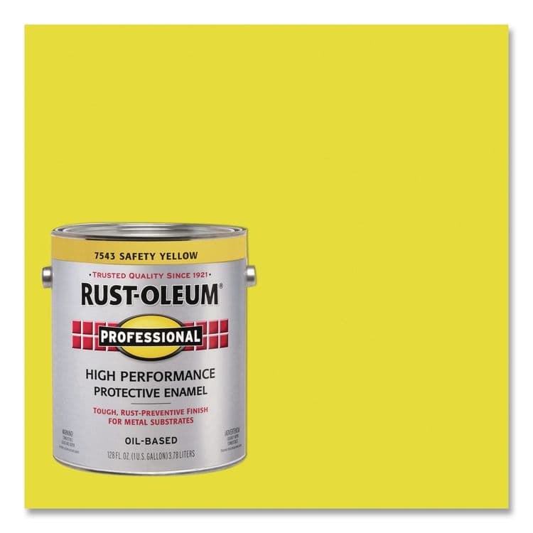 RUST-OLEUM CORPORATION High Performance Protective Enamel Paint, Gloss Safety Yellow, 1 gal Bucket/Pail, 2/Carton (RST7543402) thumbnail 3