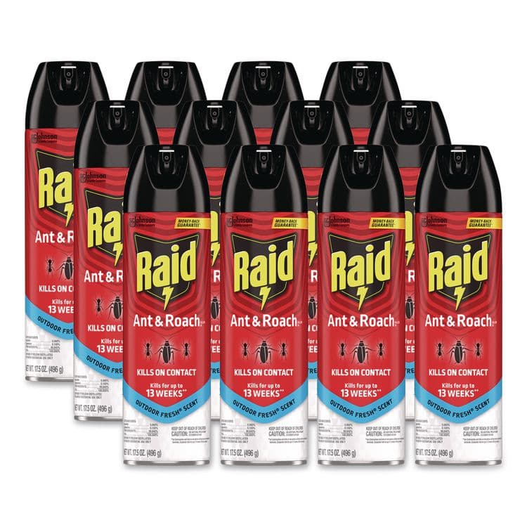 SC JOHNSON Ant and Roach Killer, 17.5 oz Aerosol Spray, Outdoor Fresh, 12/Carton (SJN386220) thumbnail 2