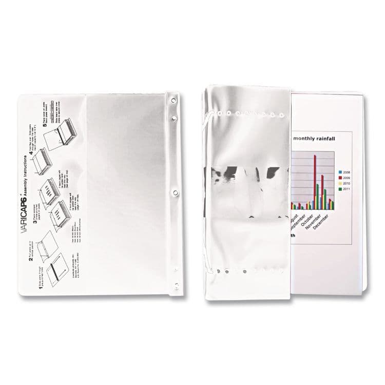 CHARLES LEONARD, VariCap Expandable Binder, 2 Posts, 6" Capacity, 11 x 8.5, White (LEO61605) thumbnail 3