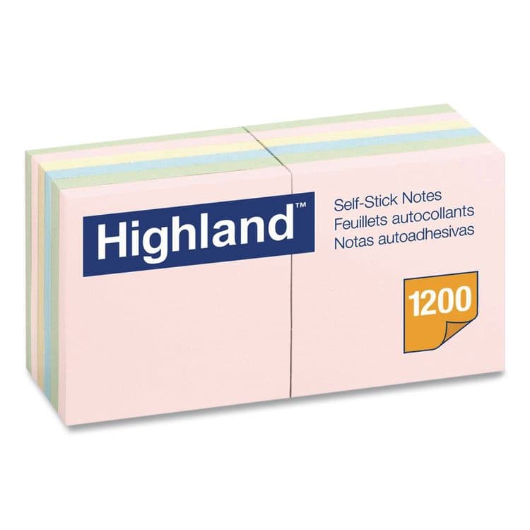 3M/COMMERCIAL TAPE DIV. Self-Stick Notes, 3" x 3", Assorted Pastel Colors, 100 Sheets/Pad, 12 Pads/Pack (MMM6549A) thumbnail 2