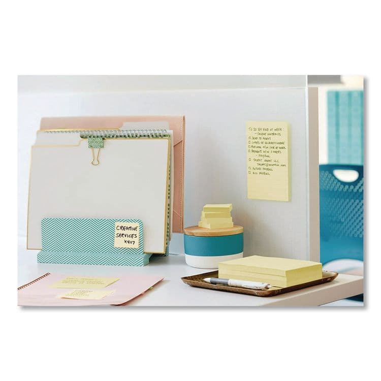 3M/COMMERCIAL TAPE DIV. Original Pads in Canary Yellow, 4" x 6", 100 Sheets/Pad, 12 Pads/Pack (MMM659YW) thumbnail 3