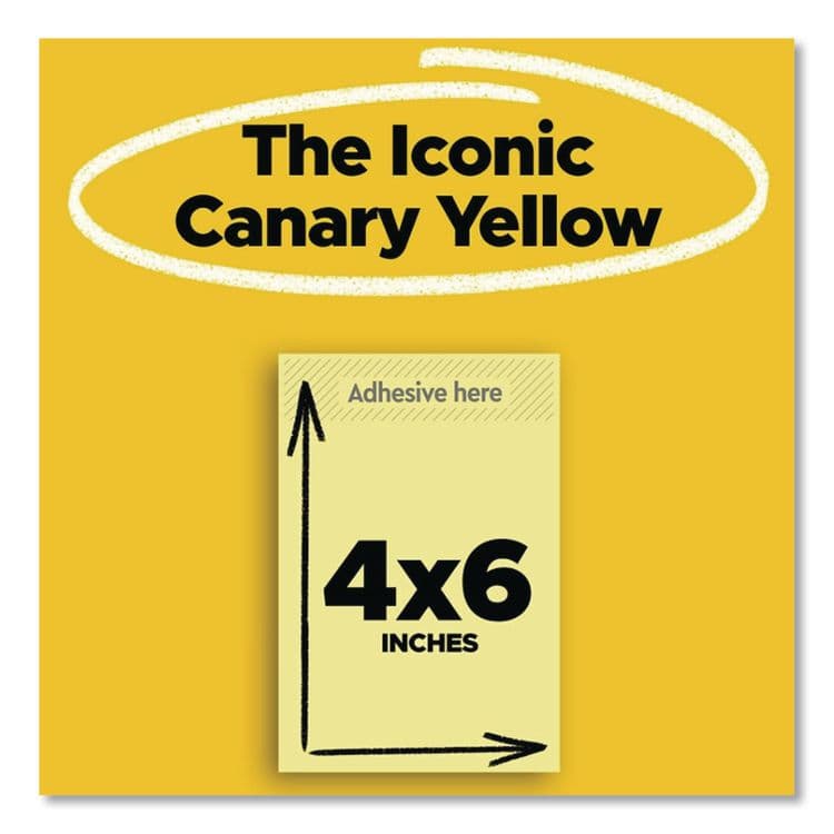 3M/COMMERCIAL TAPE DIV. Original Pads in Canary Yellow, 4" x 6", 100 Sheets/Pad, 12 Pads/Pack (MMM659YW) thumbnail 4