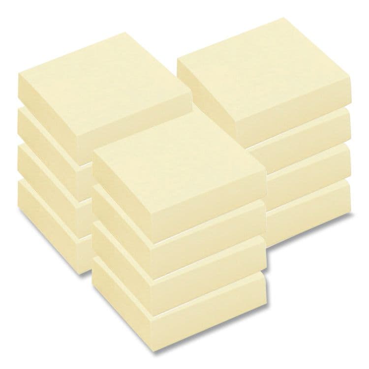3M/COMMERCIAL TAPE DIV. Self-Stick Notes, 1.38" x 1.88", Yellow, 100 Sheets/Pad, 12 Pads/Pack (MMM6539YW) thumbnail 3