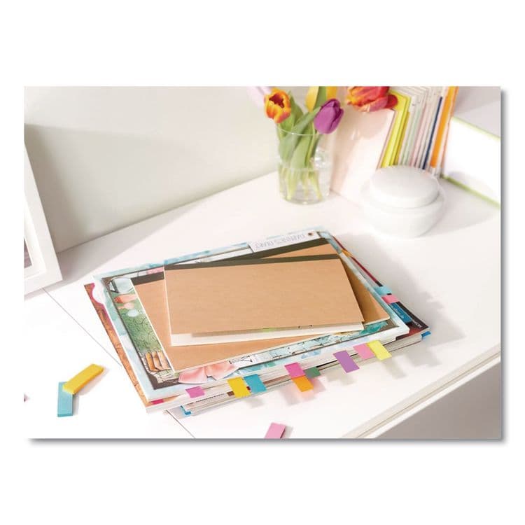 3M/COMMERCIAL TAPE DIV. Page Flag Markers, Assorted Colors,100 Flags/Pad, 5 Pads/Pack (MMM6705AU) thumbnail 2