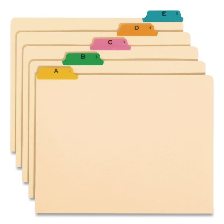 SMEAD MANUFACTURING CO. Alphabetic Top Tab Indexed File Guide Set, 1/5-Cut Top Tab, A to Z, 8.5 x 14, Manila, 25/Set (SMD52180) thumbnail 3