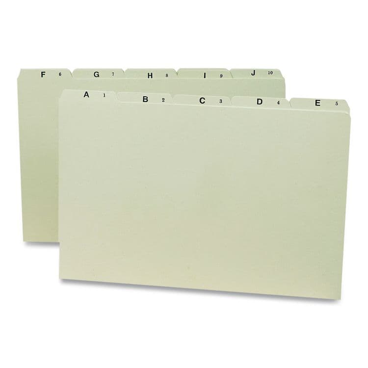 SMEAD MANUFACTURING CO. Alphabetic Top Tab Indexed File Guide Set, 1/5-Cut Top Tab, A to Z, 8.5 x 14, Green, 25/Set (SMD52376) thumbnail 3