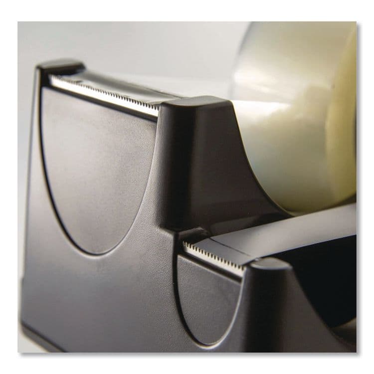OFFICEMATE INTERNATIONAL CORP. Recycled 2-in-1 Heavy Duty Tape Dispenser, 1" and 3" Cores, Plastic, Black (OIC96690) thumbnail 3