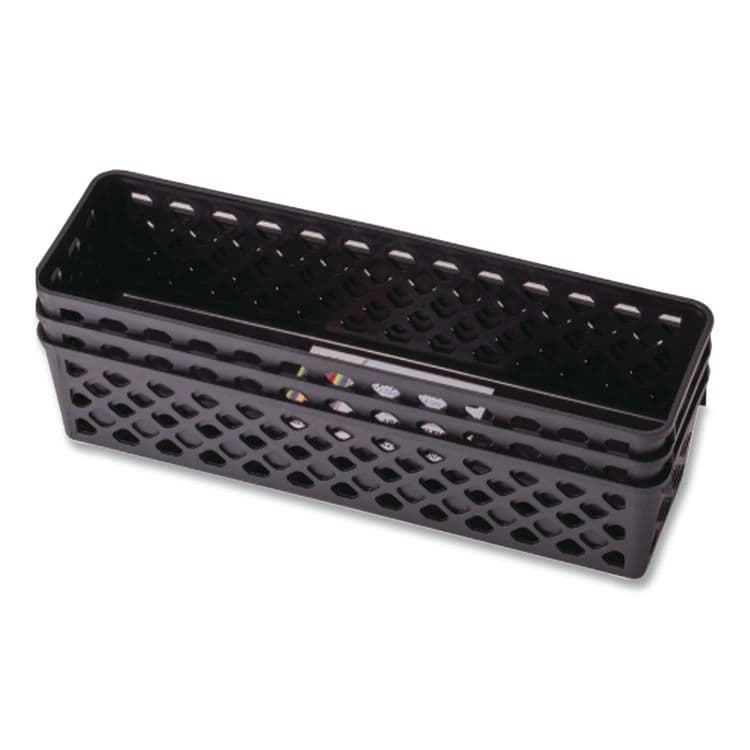 OFFICEMATE INTERNATIONAL CORP. Recycled Supply Basket, Plastic, 10.13 x 3.06 x 2.38, Black, 3/Pack (OIC26200) thumbnail 4