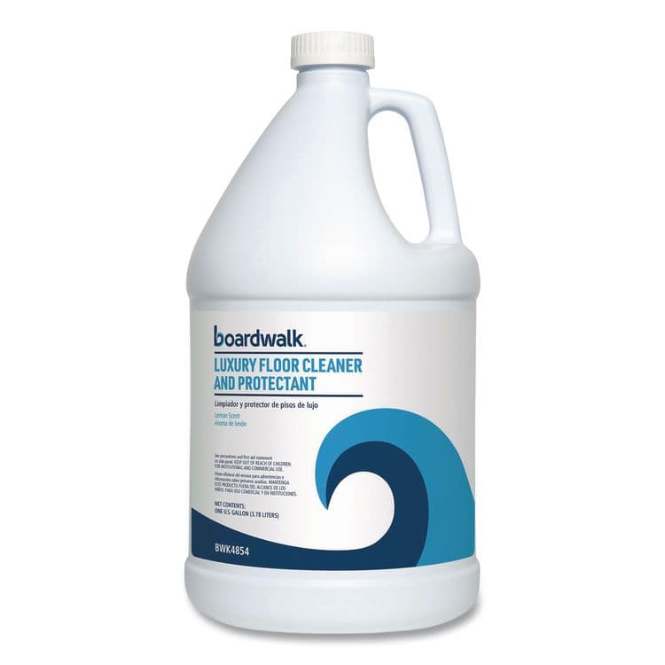 BOARDWALK Luxury Floor Cleaner and Protectant, Lemon Scent, 1 gal Bottle, 4/Carton (BWK4854) thumbnail 2