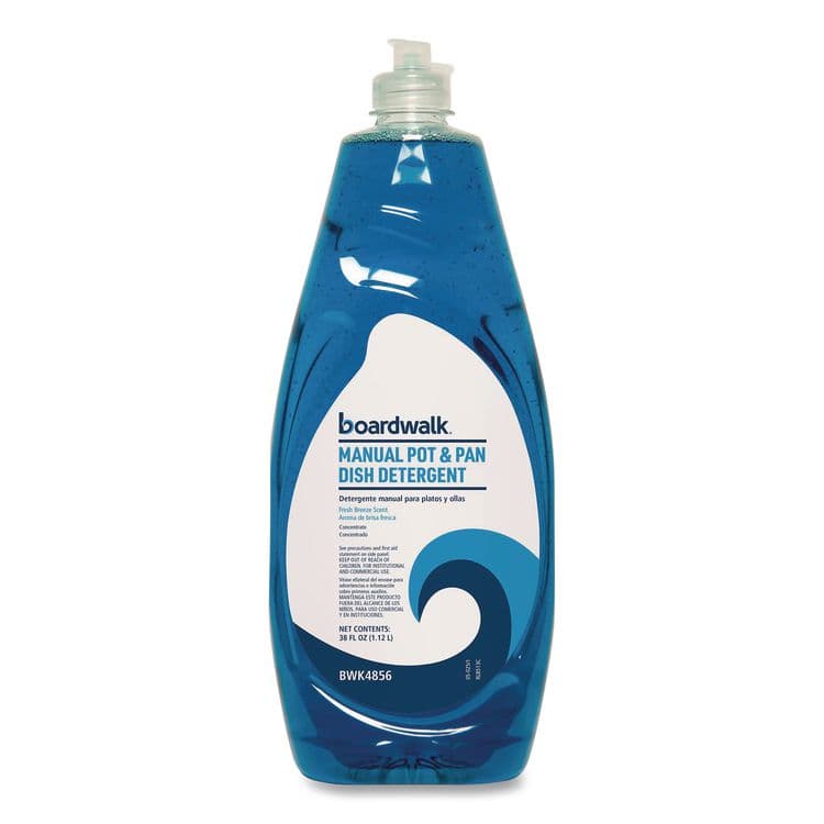 BOARDWALK Manual Pot and Pan Dish Detergent, Fresh Breeze Scent, 38 oz Bottle, 8/Carton (BWK4856) thumbnail 2