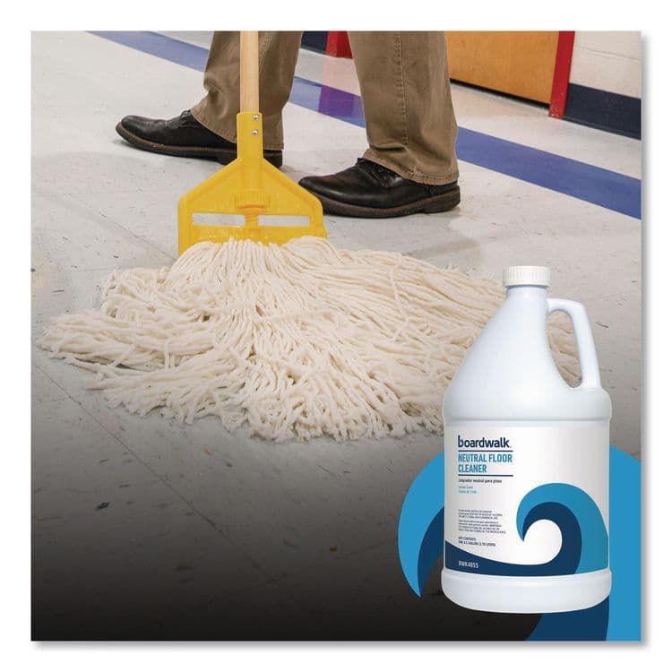 BOARDWALK Neutral Floor Cleaner, Lemon Scent, 1 gal Bottle, 4/Carton (BWK4855) thumbnail 4
