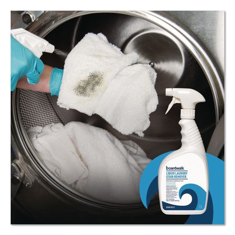 BOARDWALK Liquid Laundry Stain Remover, Fresh and Clean Scent, 32 oz Bottle, 6/Carton (BWK4852) thumbnail 4
