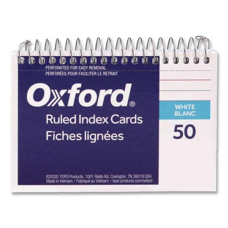 TOPS BUSINESS FORMS Spiral Index Cards, Ruled, 4 x 6, White, 50/Pack (OXF40283)