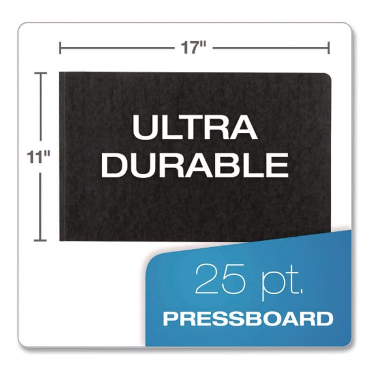 TOPS BUSINESS FORMS Extra Large Pressboard Report Cover w/ Reinforced Side Hinge, Two-Prong Fastener, 3" Capacity, 11 x 17, Black/Black (OXF13206) thumbnail 3
