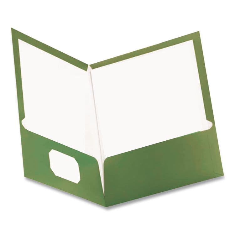 TOPS BUSINESS FORMS Metallic Laminated Twin Pocket Folders, Accommodates (100) 11 x 8.5 Sheets, Green, 25/Box (OXF5049560) thumbnail 3