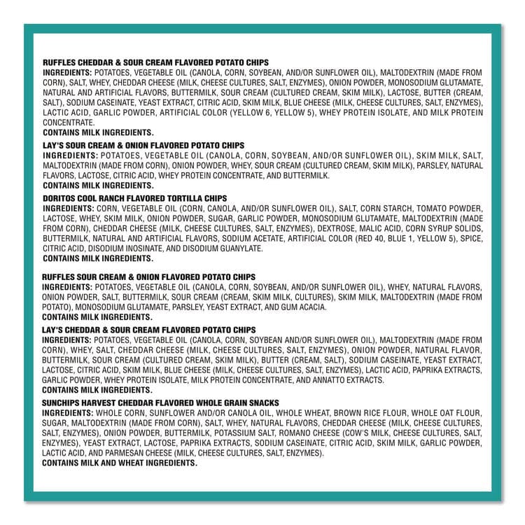 FRITO-LAY, . Cool and Tangy Mix Variety Pack, Assorted Flavors, 1 oz Bags, 50 Bags/Carton (GRR22002669) thumbnail 4