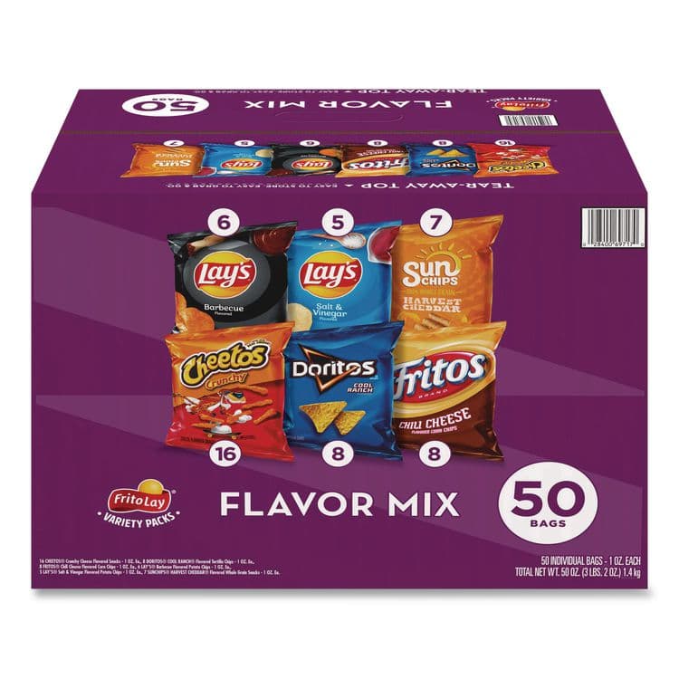 FRITO-LAY, . Flavor Mix Variety Pack, Assorted Flavors, 1 oz Bag, 50 Bags/Carton (GRR22002671)
