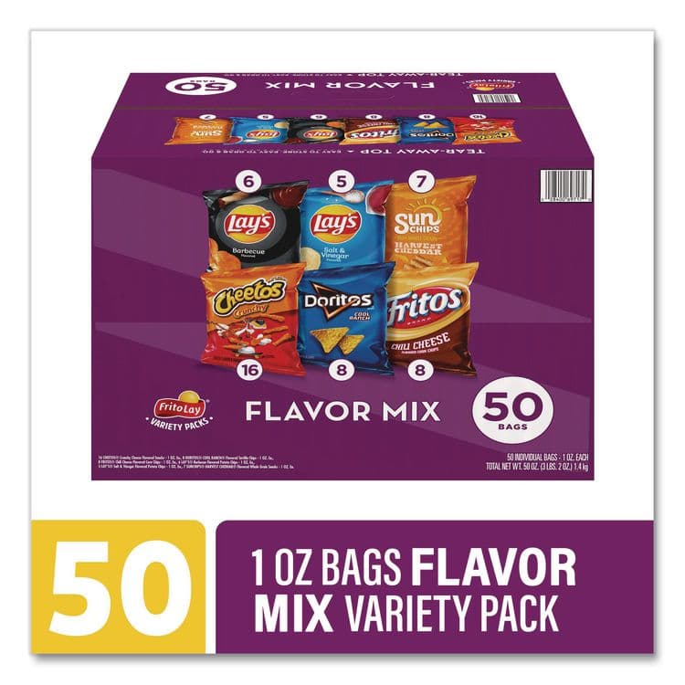 FRITO-LAY, . Flavor Mix Variety Pack, Assorted Flavors, 1 oz Bag, 50 Bags/Carton (GRR22002671) thumbnail 2