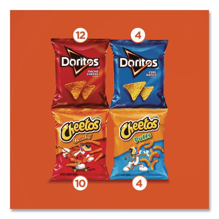 FRITO-LAY, . Doritos and Cheetos Variety Pack, Assorted Flavors, Assorted Sizes, 30 Bags/Carton (GRR22002673) thumbnail 3