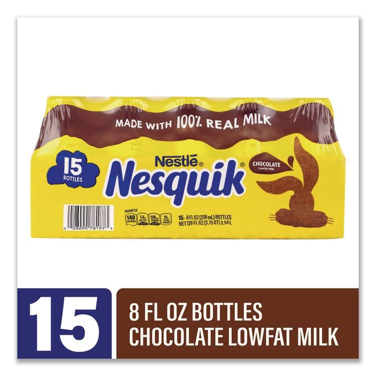 NESTLE Nesquik Chocolate Lowfat Milk, 8 oz Bottle, 15/Carton (GRR22002681) thumbnail 2