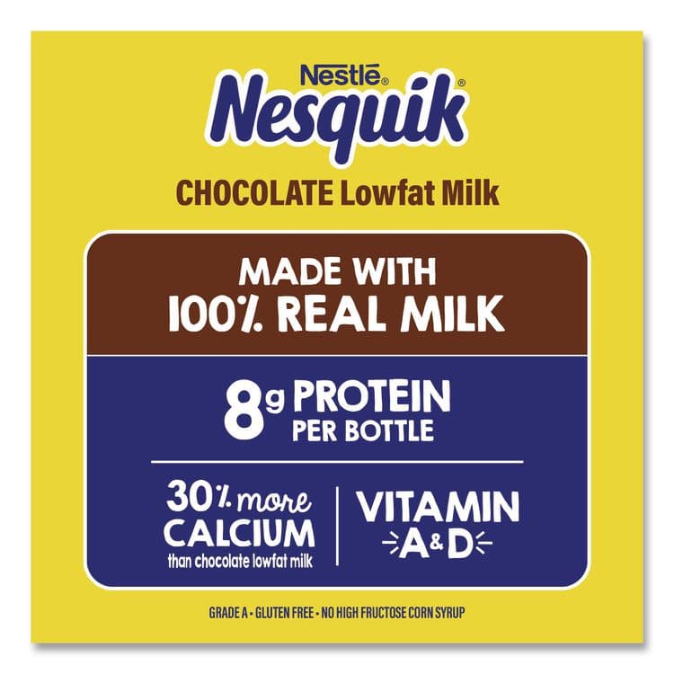 NESTLE Nesquik Chocolate Lowfat Milk, 8 oz Bottle, 15/Carton (GRR22002681) thumbnail 4
