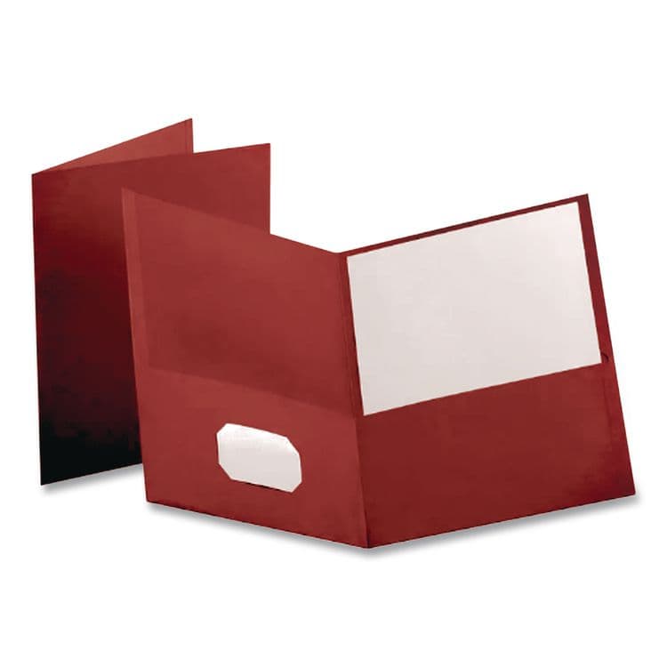 TOPS BUSINESS FORMS Linen Twin-Pocket Folder, Accommodates (100) 11 x 8.5 Sheets, Burgundy, 25/Box (OXF53441) thumbnail 2