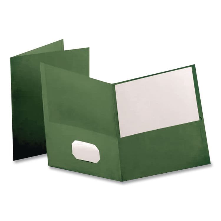 TOPS BUSINESS FORMS Linen Twin-Pocket Folder, Accommodates (100) 11 x 8.5 Sheets, Hunter Green, 25/Box (OXF53434) thumbnail 4