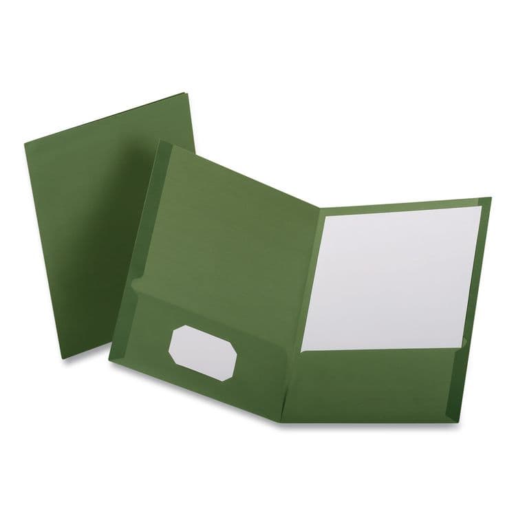 TOPS BUSINESS FORMS Linen Twin-Pocket Folder, Accommodates (100) 11 x 8.5 Sheets, Hunter Green, 25/Box (OXF53434) thumbnail 3