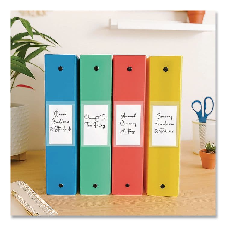 C-LINE PRODUCTS, Self-Adhesive Ring Binder Label Holders, Top Load, 2.25 x 3.63, Clear, 12/Pack (CLI70025) thumbnail 3