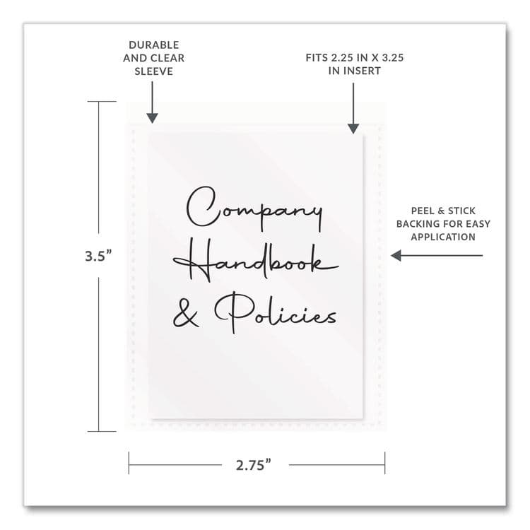 C-LINE PRODUCTS, Self-Adhesive Ring Binder Label Holders, Top Load, 2.25 x 3.63, Clear, 12/Pack (CLI70025) thumbnail 4