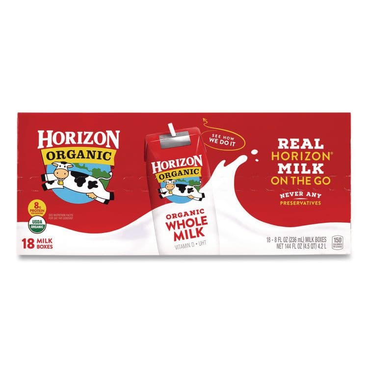DANONE Shelf-Stable Whole Milk Boxes, 8 oz Box, 18/Carton (GRR22002680)