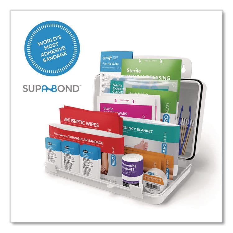 AERO HEALTHCARE 10 Series First Aid Kit, 72 Pieces, Plastic Case (AOHAK10W) thumbnail 2